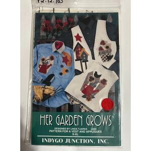 NEW Indygo Junction-Her Garden Grows Vest Shirt Pattern & Instructions S-X-Large